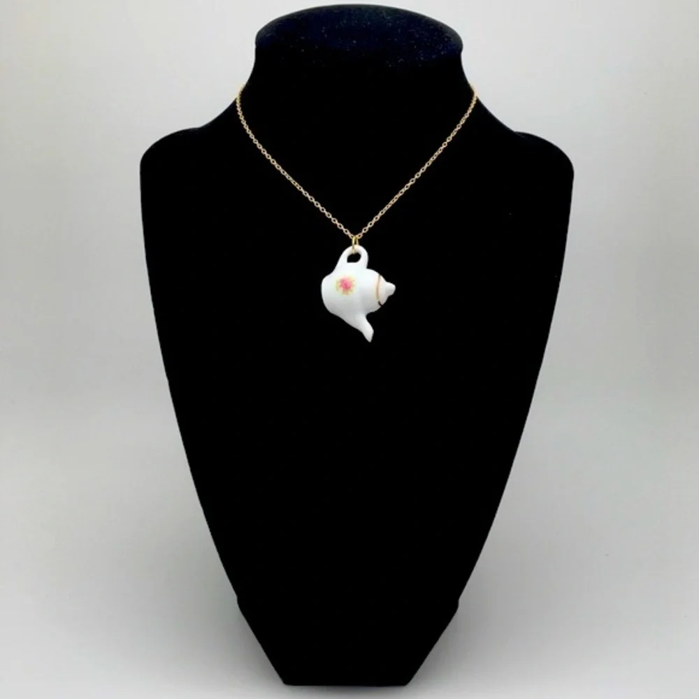 Bridgerton Ceramic Teapot Charm Necklace - Picture 5 of 13